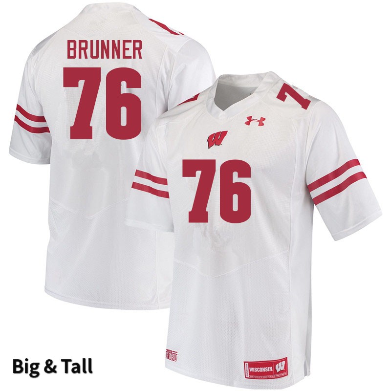 Wisconsin Badgers Men's #76 Tommy Brunner NCAA Under Armour Authentic White Big & Tall College Stitched Football Jersey YU40O56VJ